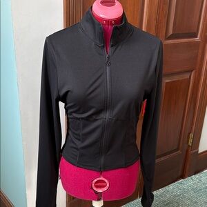 Victoria’s Secret On Point Sport Jacket Black  athletic warm-up full zip front N